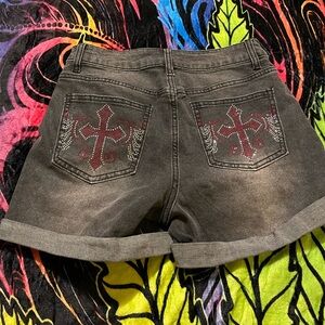 Rhinestone cross, shorts
